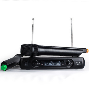Professional Karaoke Wireless Microphone Mixer Audio Radio Kits Handheld LCD Microphone black_U.S p K484-PEL_040RSI9B