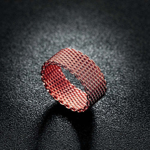 Style: Rose Gold,Ring Size: 6 - Cherish Mesh Rings In 18kt Gold Plating Rose Gold Plating And 925 S K290-44721926013201