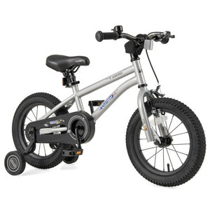 14-Inch Kids Bike Bicycle for Boys Girls 3-5 with High Carbon Steel Frame - Color: Silver - Size: 1 D681-TS10165SL-14