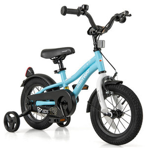 12-Inch Kids Bike for 3-4 Years Old Children Bicycle with Training Wheels - Color: Blue - Size: 12  D681-TS10243BL-12