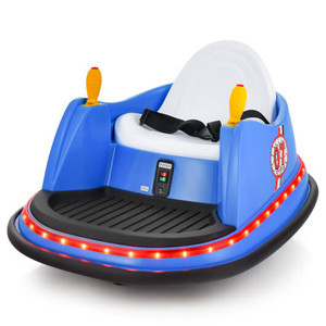12V Electric Kids Ride On Bumper Car with Flashing Lights for Toddlers-Blue - Color: Blue D681-TQ10161US-NY