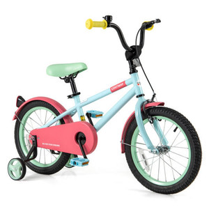 Kids Bike with Adjustable Handlebar and Saddle Blue-16 inches - Color: Blue - Size: 16 inches D681-TS10177BL-16