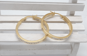 Inner Beauty Hoops With Inside Outside CZ Stones F369-10399084937489