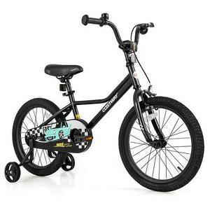18 Inch Kids Bike Adjustable for 4-8 Years Old with Low-Step Frame - Color: Black - Size: 18 inches D681-TS10249DK-18