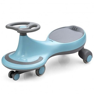 Wiggle Car Ride-on Toy with Flashing Wheels-Blue - Color: Blue D681-TQ10001BL