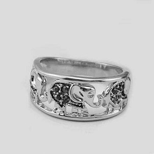 Size: 7 - Trunks And Tails Playful Elephants Ring K290-16690378821