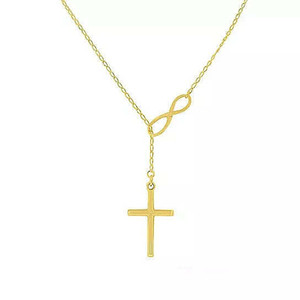 Style: Gold - Symbol Of Infinity And Holy Cross With Lariat Style Chain K290-43474347280