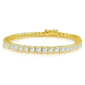 Color: 14kt White Gold Plated,Size: 6.5 Inch - Brilliant Bracelet - A 14kt Gold Plated Brilliant Cu K290-1254071908