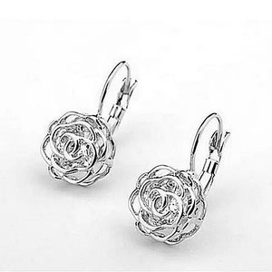 Color: 18kt White Gold Plt. - ROSE IS A ROSE 18kt Rose Crystal Earrings In White Yellow And Rose Go K290-9301033605