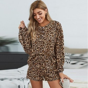 U.S. Fashion Dyed Printing Women Homewear/ Pajamas Suit - Leopard Prints A392-fast0208