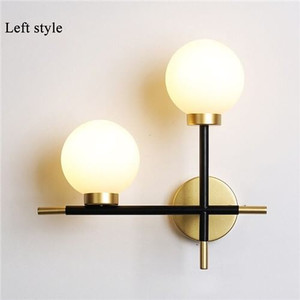 Wholesale Modern Minimalism Two Glass Ball Design LED Wall Lamp - Left Style A392-flig0016