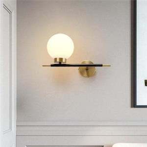 Wholesale Modern Style Black Rod Glass Ball LED Wall Lamp - Left Style A392-flig0019