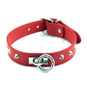 Rouge O Ring Studded Collar Red A451-66332