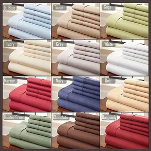 Size: Queen,Color: Burgundy - 6-Piece Luxury Soft Bamboo Bed Sheet Set in 12 Colors K290-39082929488