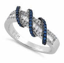 Color: SILVER/BLUE TWIST,Size: 8 - Prosper Rings In Various Colors And Combinations K290-47681768587537