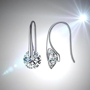 Style: 925 Silver,SIZE: LARGE - Boutique Crystal Drop Hook Earrings K290-1248336080