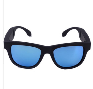 G1 Bone Conduction Music Playing Headset Polarized Glasses Sunglasses Black frame blue lens K484-PEL_0EZV3J3M