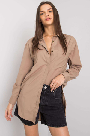 beige - Long sleeve shirt model 160737 Ex Moda U704-160737