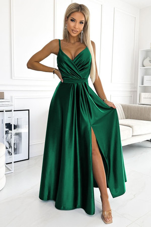 green - Long dress model 188107 Numoco U704-188107