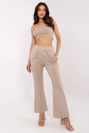 beige - Tracksuit trousers model 210966 Italy Moda U704-210966