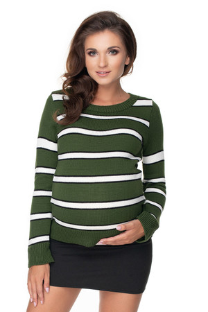 green - Pregnancy sweater model 135970 PeeKaBoo U704-135970