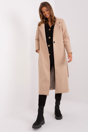 beige - Coat model 187447 Och Bella U704-187447
