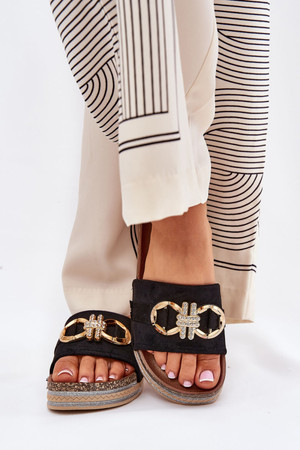 black - Platform sandals model 210751 Step in style U704-210751