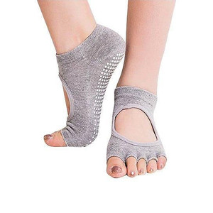 Select Pack: 3 Pair Pk: C (Black/Red/Yellow) - Peep Toe Yoga Socks 3 Pair Pack K290-7061901213731