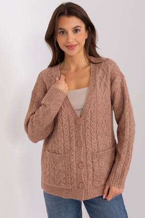 brown - Cardigan model 186748 AT U704-186748