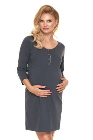 grey - maternity nightgown model 157724 PeeKaBoo U704-157724