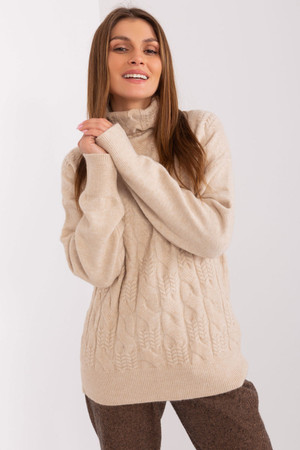 beige - Turtleneck model 189897 AT U704-189897