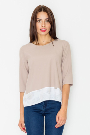 beige - Blouse model 77130 Figl U704-77130