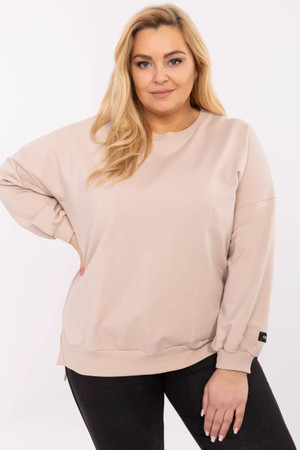 beige - Plus size sweatshirt model 211731 Relevance U704-211731
