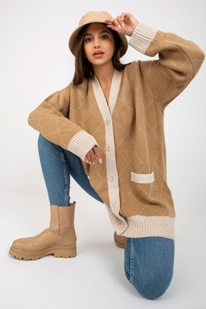 brown - Cardigan model 170817 Rue Paris U704-170817