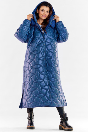 navy blue - Coat model 173888 awama U704-173888