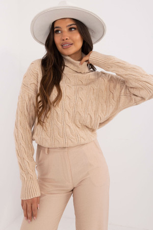 beige - Turtleneck model 199440 AT U704-199440