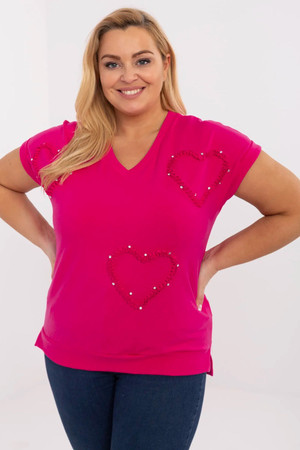 pink - Plus size blouse model 211752 Relevance U704-211752