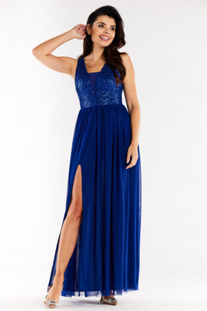 blue - Evening dress model 174392 awama U704-174392