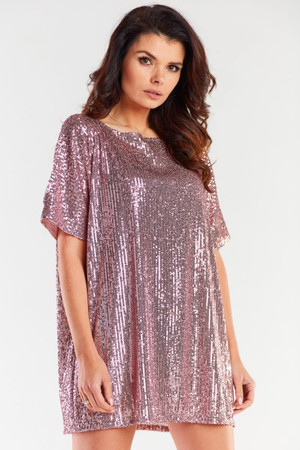 pink - Evening dress model 174309 awama U704-174309