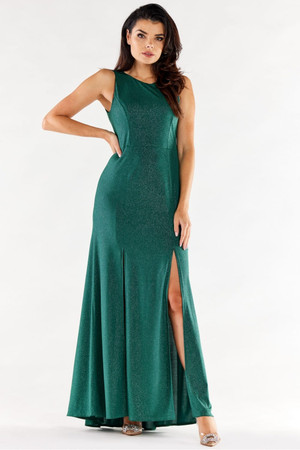 green - Long dress model 174384 awama U704-174384