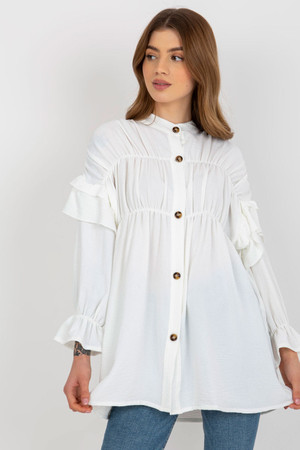 beige - Long sleeve shirt model 175675 Och Bella U704-175675