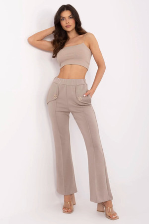 beige - Tracksuit trousers model 210961 Italy Moda U704-210961
