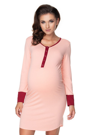 pink - maternity nightgown model 141889 PeeKaBoo U704-141889