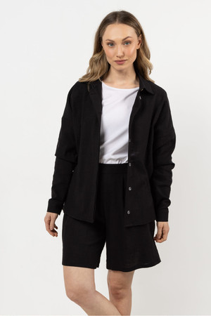black - Long sleeve shirt model 212190 awama U704-212190