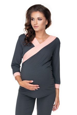 grey - Pregnancy pajamas model 141834 PeeKaBoo U704-141834