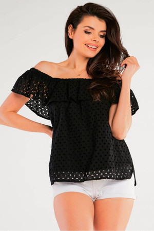 black - Blouse model 166802 awama U704-166802