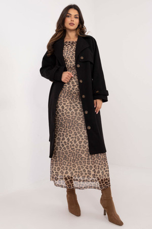 black - Coat model 202439 Och Bella U704-202439
