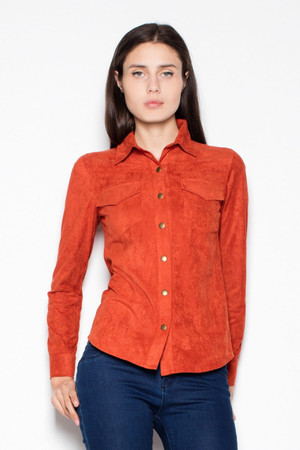 brown - Long sleeve shirt model 77463 Venaton U704-77463