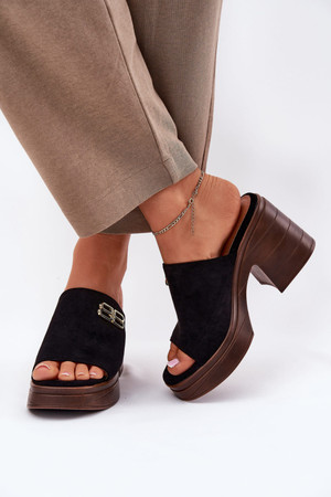 black - Heeled sandals model 213037 Step in style U704-213037