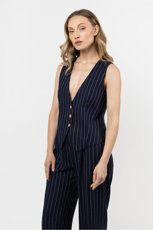 navy blue - Gilet model 212178 awama U704-212178